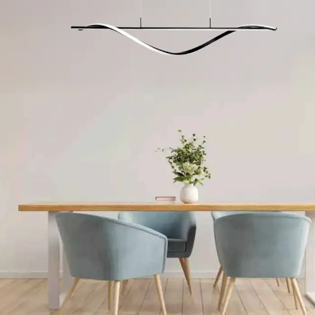 Φωτιστικό οροφής Infinity pakoworld led μέταλλο μαύρο 120x12x150εκ 2