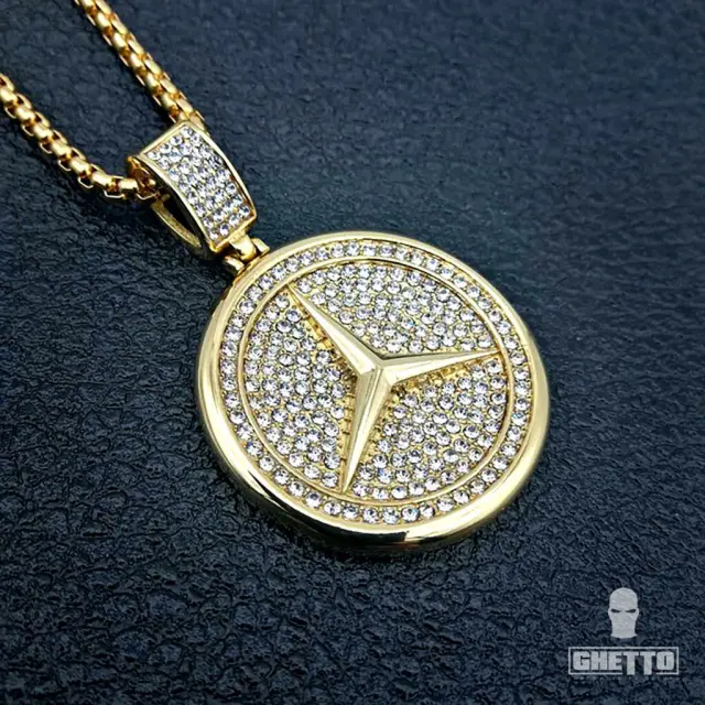 Ghetto Jewelry Benz Stainless Steel 18k Gold Pendant Hip Hop 2