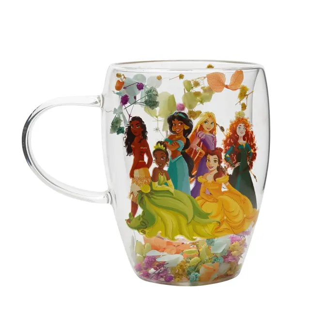 Κούπα γυάλινη DISNEY PRINCESS - Princess - Glass mug with Dried Flowers 300ml DI2333
