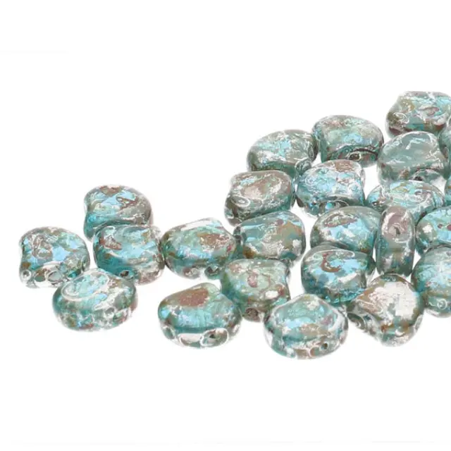 Χάντρα Matubo Ginko 7.5mm - Aquamarine Picasso ~10gr