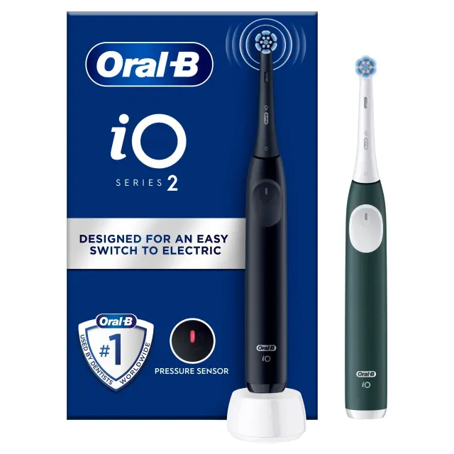 Oral B - iO 2 DUO Electric Toothbrushes - Night Black & Forest Green - Health and Personal Care