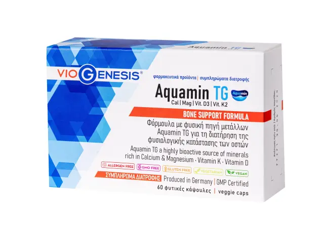 Viogenesis Aquamin TG (Cal & Mag) with Vit. D3 & Vit. K2 60 Κάψουλες