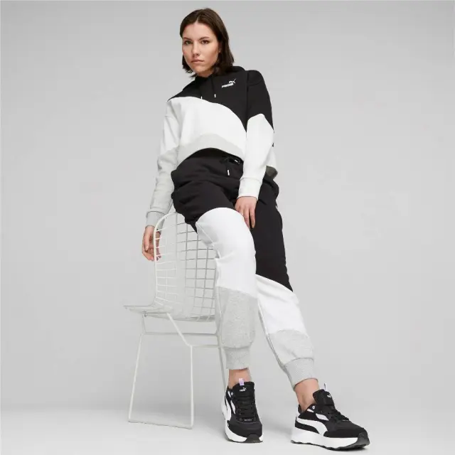 Puma Power Cat Pants (673978-51) - Λευκό-Μαύρο