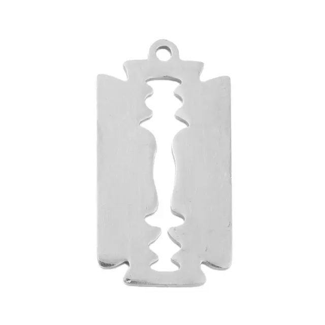 Κρεμαστό Λεπίδα Ξυράφι 26.5x14x1mm Ανοξείδωτο Ατσάλι 304 - 1τεμ