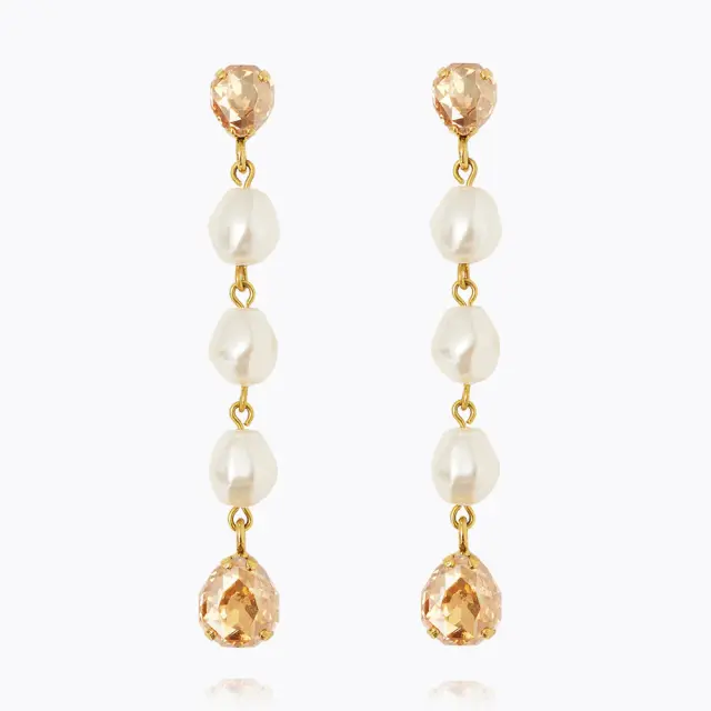 Total Pearl Earrings/ Gold