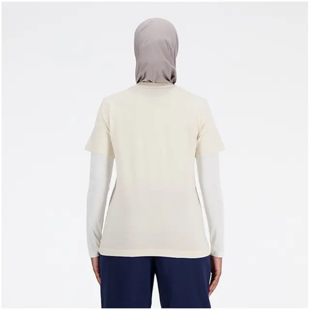 New Balance Jersey Stacked Logo T-Shirt (WT41502-LIN) - Μπέζ 3