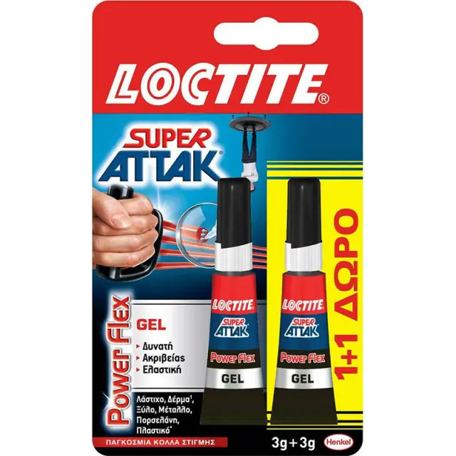 LOCTITE SUPER ATTAK FLEX GEL Κόλλα στιγμής 3+3gr (02-021-003)