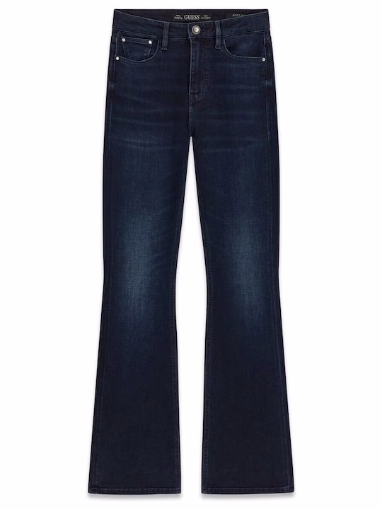 Guess Sexy Ψηλόμεσο Γυναικείο Jean Παντελόνι Καμπάνα Μπλέ Σκούρο Μπλε Σκούρο - 28 3