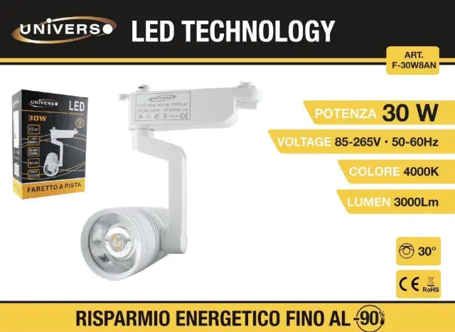 UNIVERSO LED Φωτιστικό Οροφής F-30W8AN 30W 4000K 3000LM Λευκό Χρώμα