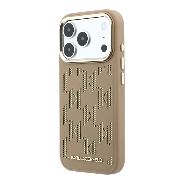 Karl Lagerfeld PU Perforated Monogram MagSafe Case for iPhone 17 Pro Max Beige 2