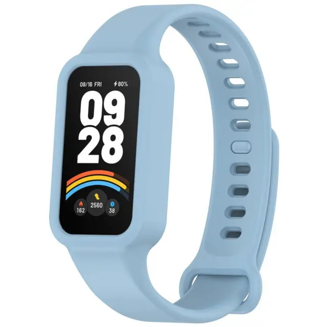 Λουράκι Σιλικόνης με Θήκη για Xiaomi Redmi Band 3/ 9 Active- Sky Blue OEM