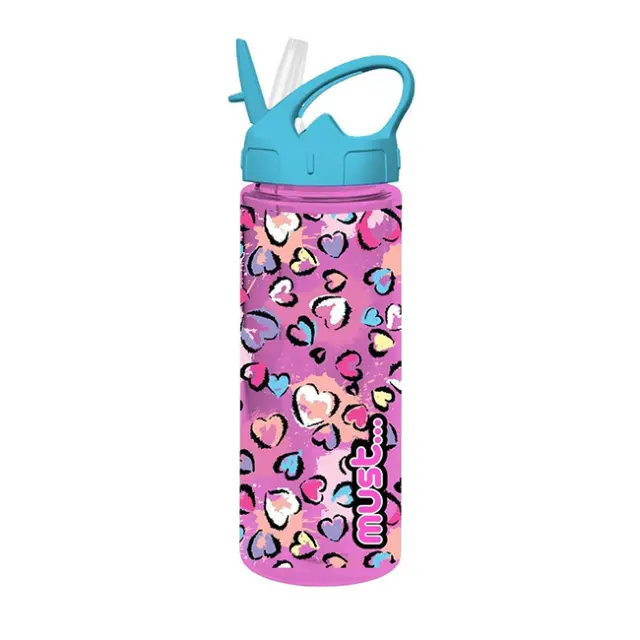 Must Παγούρι Πλαστικό με Καλαμάκι 500ml Hearts (000585686)