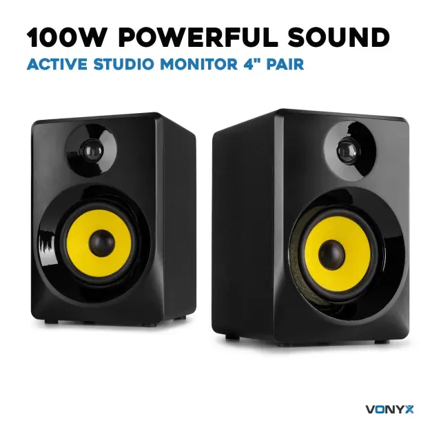 VONYX SMN40B ΖΕΥΓΟΣ ΕΝΕΡΓΩΝ STUDIO MONITORS 4" ΜΑΥΡΟ 3