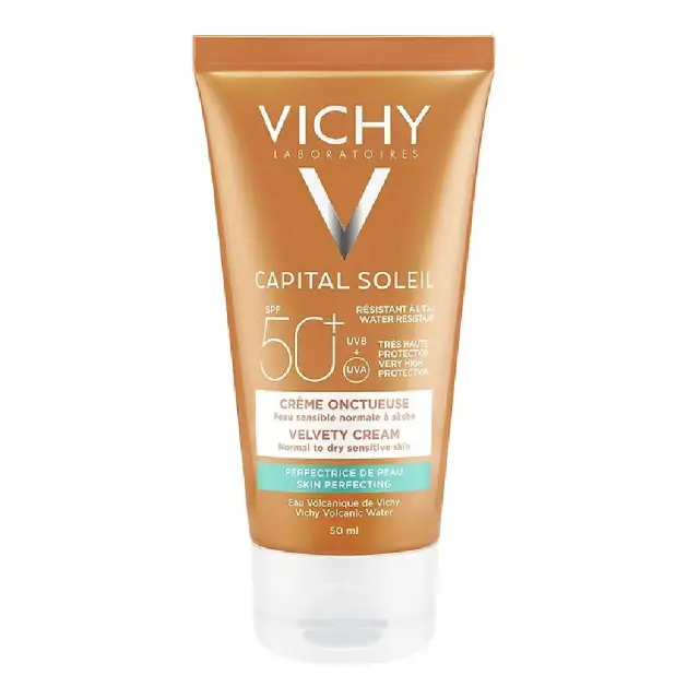 Vichy Capital Soleil SPF50+ Velvety Protective Cream Αντηλιακό Προσώπου για Βελούδινη Επιδερμίδα, 50ml