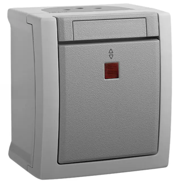 Pacific Grey Illuminated Two Way Switch (Screw Connection)