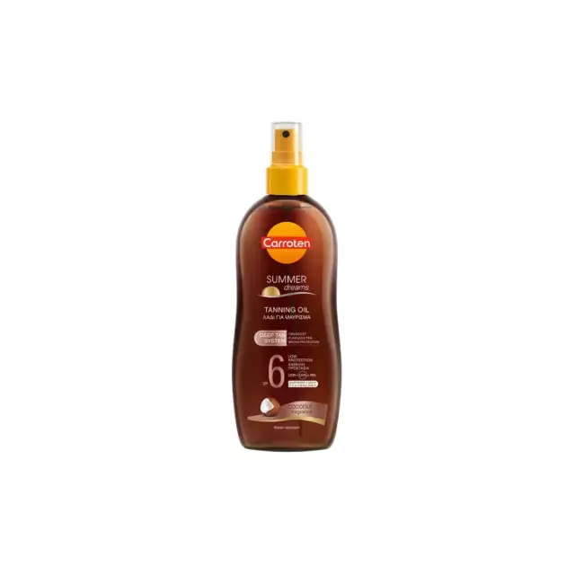 Carroten Omega Care Tan & Protect Suncare Oil Spray, Αντηλιακό Λάδι Σώματος για Μαύρισμα με Έλαιο Καρύδας SPF20 125ml