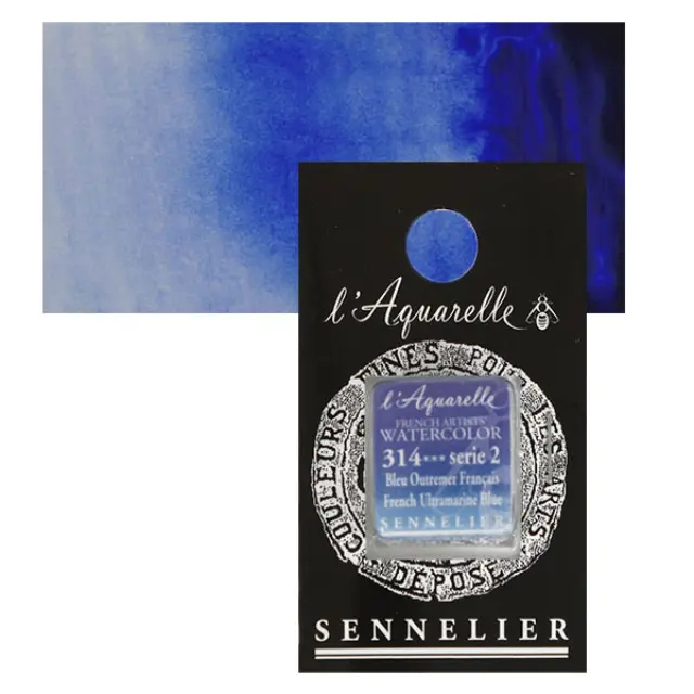 Χρώμα Ακουαρέλας Sennelier l Aquarelle Half Pan - 314 French Ultramarine Light