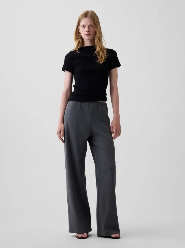 Γυναικείο Παντελόνι Φαρδιάς Γραμμής από Brushed Twill Dark heather grey