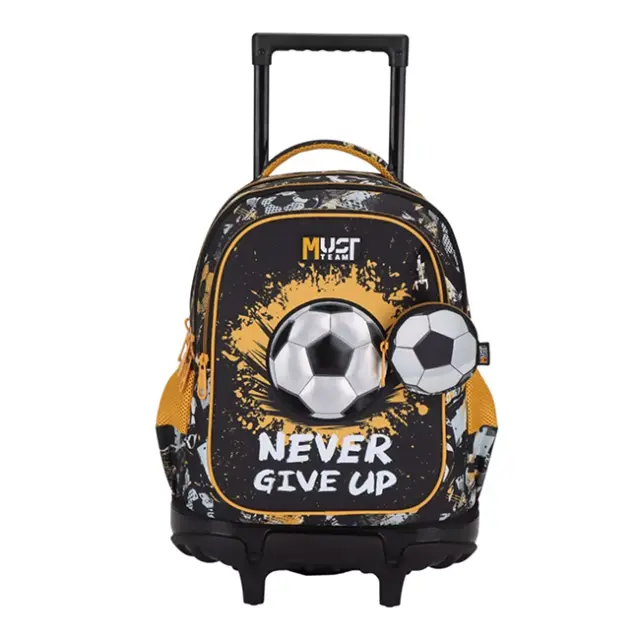 Must Σχολική Τσάντα Τρόλεϊ Δημοτικού 3 θήκες Football Never Give Up (000587671)