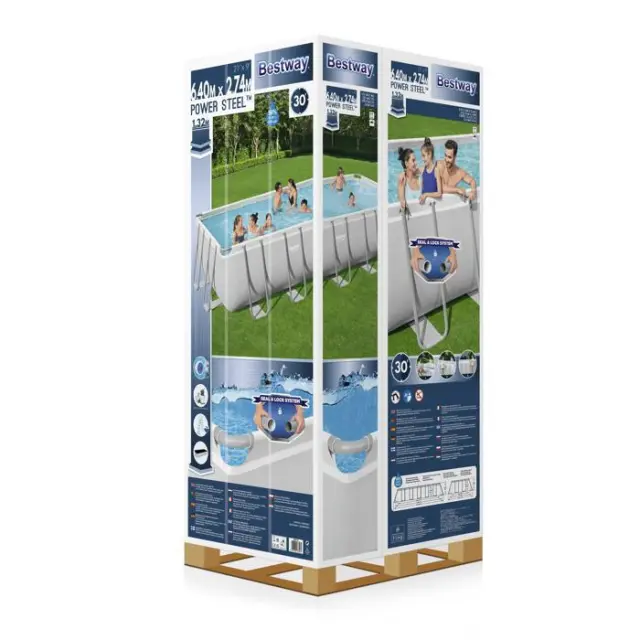 Πισίνα BESTWAY POWER STEEL RECTANGULAR FRAME POOL 6.4x2.74x1.32m 2