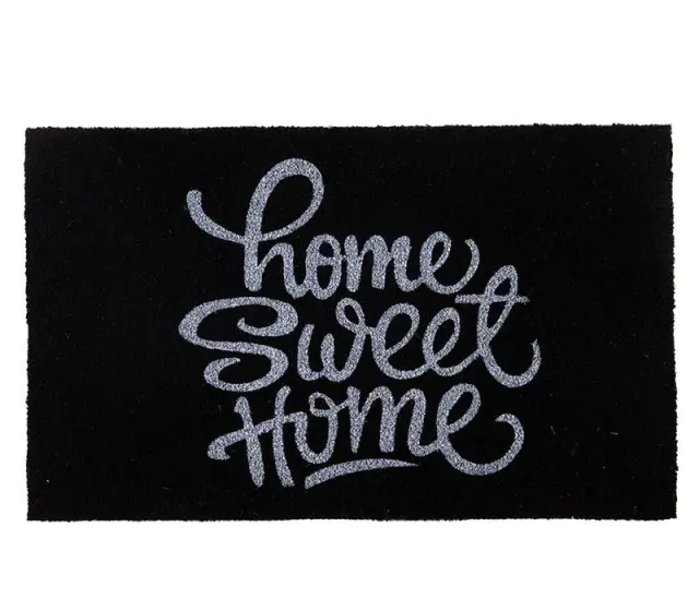 Nef-Nef Homeware Ταπέτο Εισόδου Κοκοφοίνικα Home Sweet Home 45x75 Black