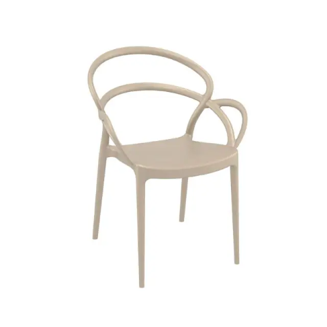 Πολυθρόνα Στοιβαζόμενη MILA Dove Grey PP 57x56x82cm