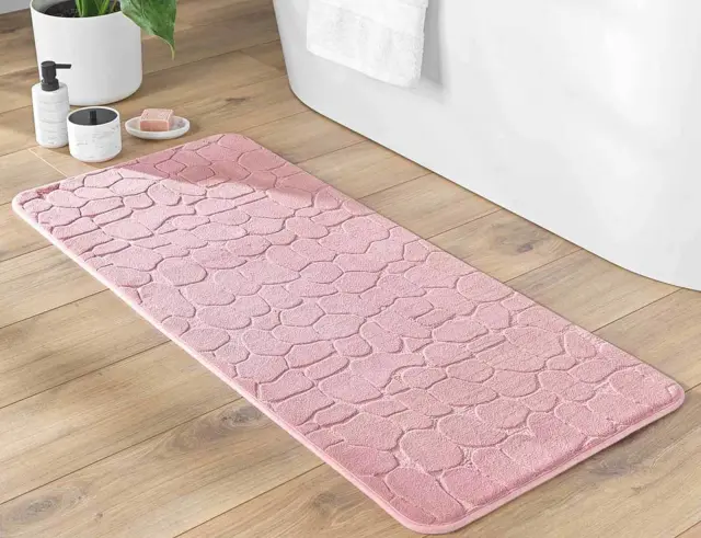 Πατάκι Μπάνιου Ricochet Douceur d'intérieur με memory foam και διαστάσεις 50x120cm - Powered Pink 1802104