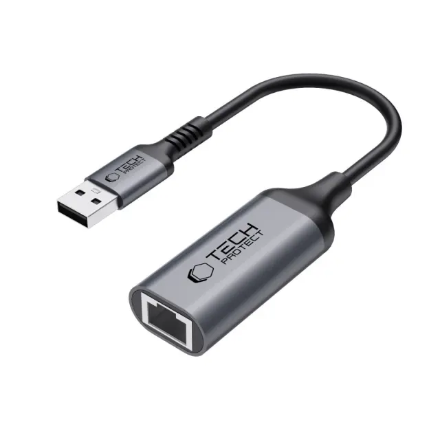 Tech-protect Ultraboost Adapter Usb 3.0 To Ethernet Rj45 1000mbps Black