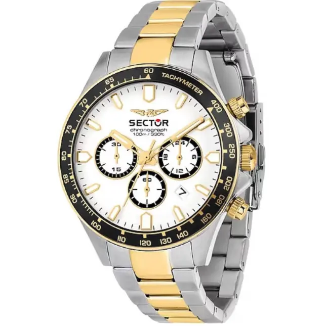 Sector 230 Chronograph Watch for Men Two Tone Stainless Steel Bracelet R3273661053