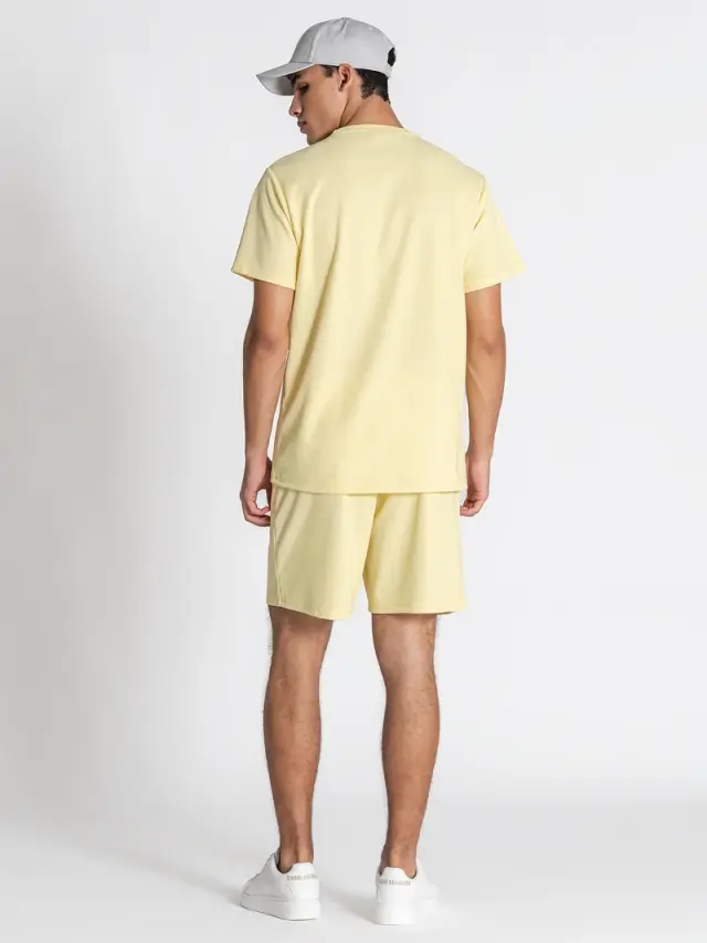 Gianni Kavanagh Aνδρικό GRID Casual Σετ (T-Shirt + Βερμούδα) – Yellow - L 2