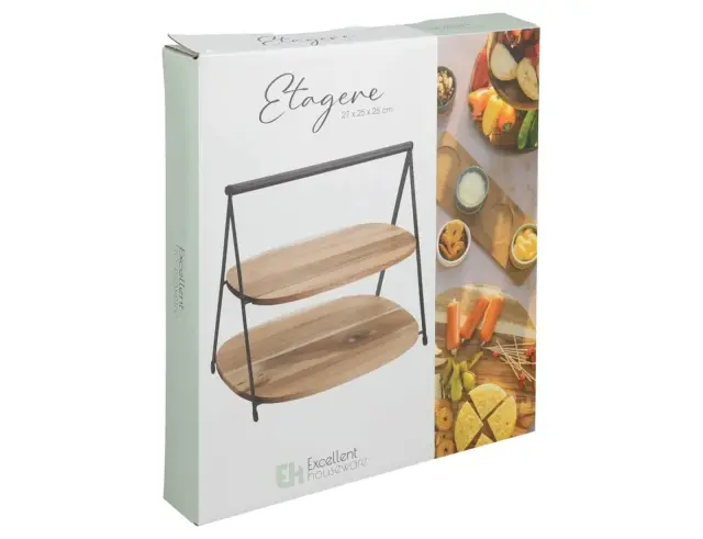 Εταζέρα Excellent Houseware με 2 επίπεδα και διαστάσεις 27x25x25cm - Απόχρωση Ξύλου 210001650 2