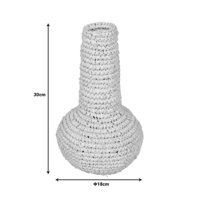 Βάζο Sannery Inart sisal σε φυσική απόχρωση Φ18x30εκ 2