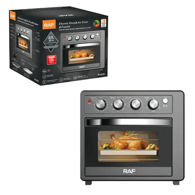 RAF Φριτέζα Αέρος & Ηελκτρικόσ Φούρνος 32lt 1700W R.5331 - Electric Oven & Air Fryer & Toaster 0123007