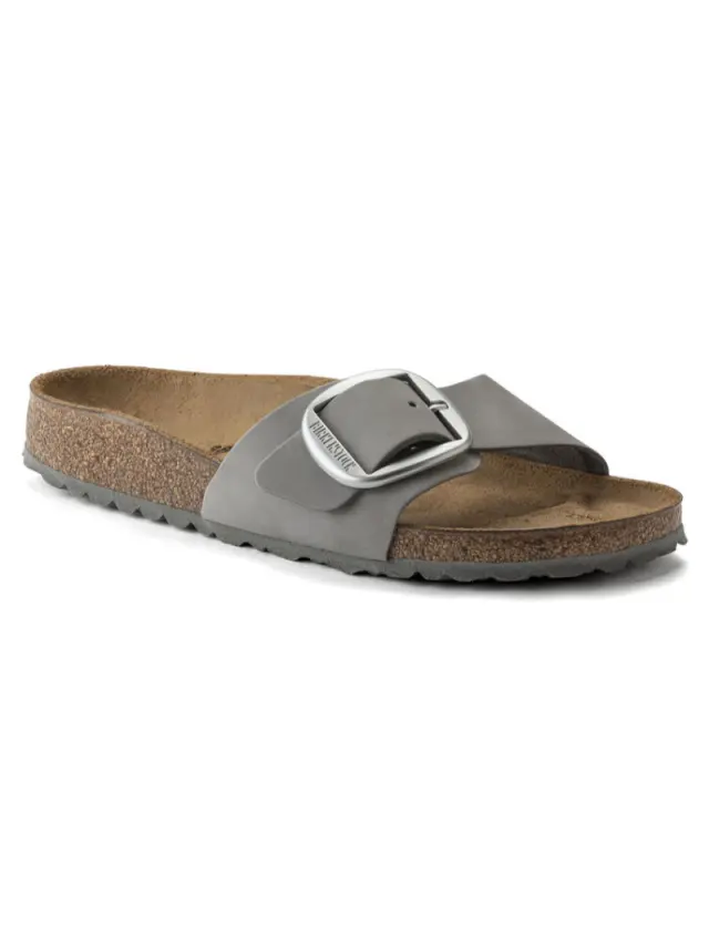 Birkenstock Πέδιλα Γυναικείο δέρμα Νubuck Γκρί BIR/MADRID BIG BUCKLE 1022176 D/GRAY 2