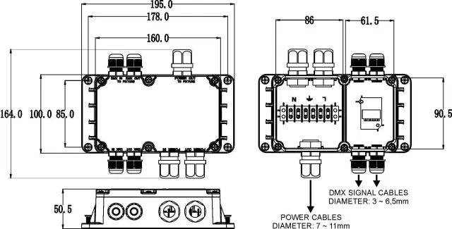 BRITEQ LDP-JUNCTION IP 68 ΚΟΥΤΙ ΣΥΝΔΕΣΗΣ ΚΑΛΩΔΙΩΝ 3