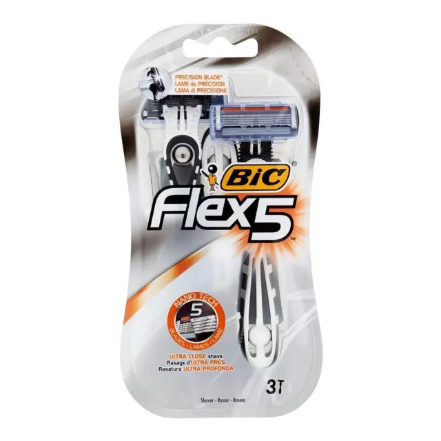 Bic Flex 5 Ξυραφάκια μιας Χρήσης με 5 Λεπίδες & Λιπαντική Ταινία 3τμχ