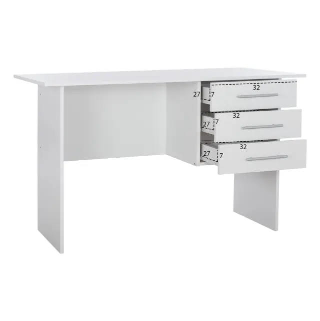 ΓΡΑΦΕΙΟ ΜΕΛΑΜΙΝΗΣ ENSLEY FB92029.05 ΜΕ 3 ΣΥΡΤΑΡΙΑ ΛΕΥΚΟ 120X60X76 εκ. 3
