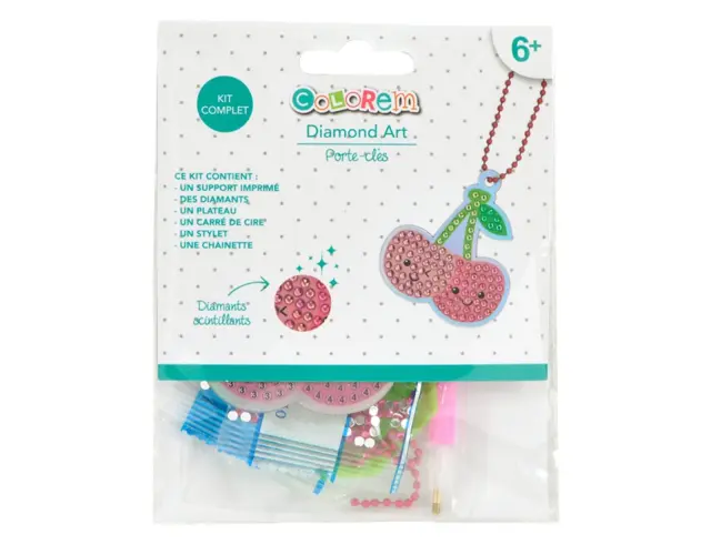 Παιδικό Σετ Χειροτεχνίας με διαμαντάκια Lovely Cherries Colorem με διαστάσεις 5.6x6.3cm - Περιλαμβάνεται μπρελόκ - Ηλικίες 6 ετών και άνω WPER221 2