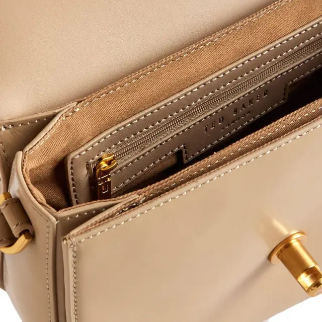 Γυναικεία Τσάντα Χιαστί Ted Baker Kkayli Polished Leather Satchel Bag 276340-TAUPE Μπεζ - One Size 3