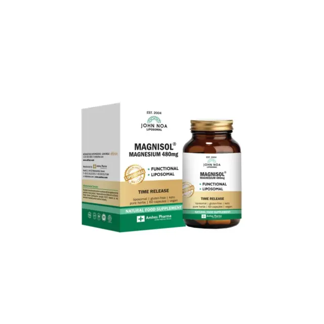 John Noa Magnisol 480mg Λιποσωμιακό Συμπλήρωμα Διατροφής με Μαγνήσιο, 60caps