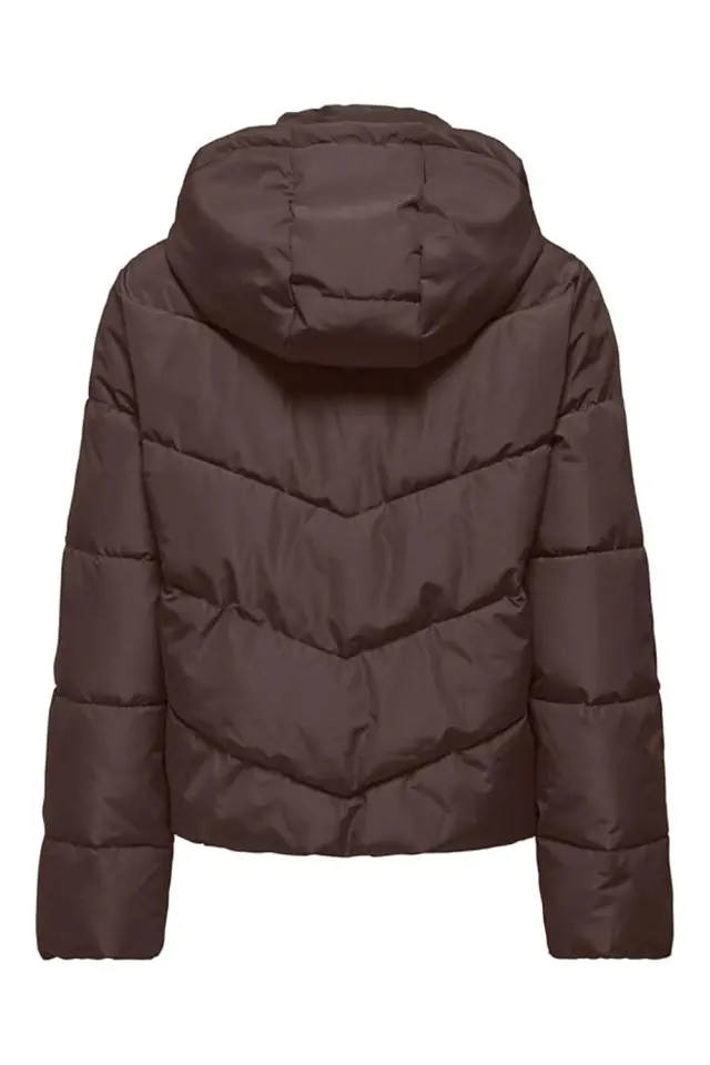 ONLY ONLCLAIR Μπουφάν Puffer με Κουκούλα CC OTW Καφέ 2