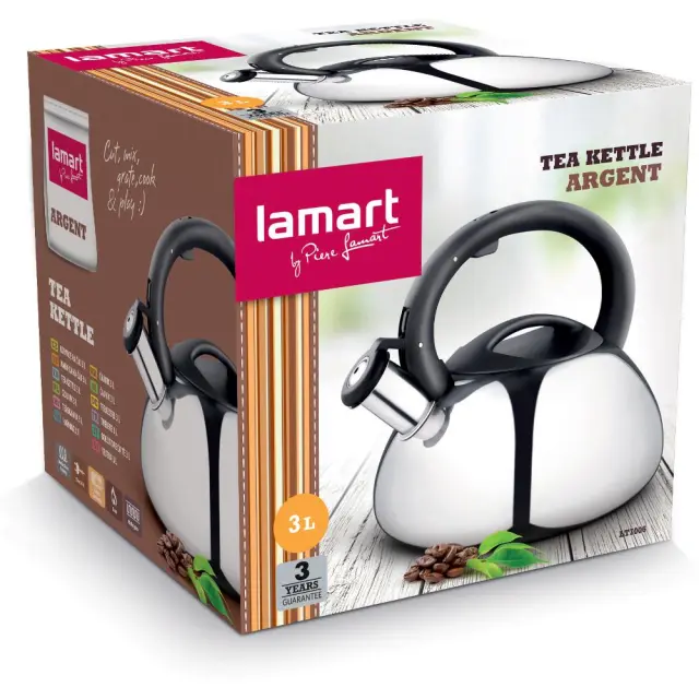 Τσαγιέρα Ανοξείδωτη 3lt Lamart LT7006 Ασημί/Μαύρο 2