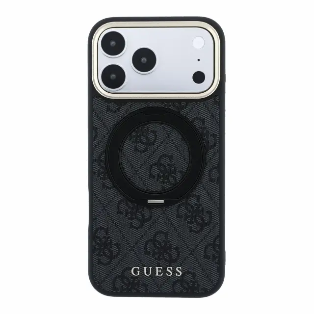 Guess PU 4G Ring Stand MagSafe Case for iPhone 18 Pro Max Black 3