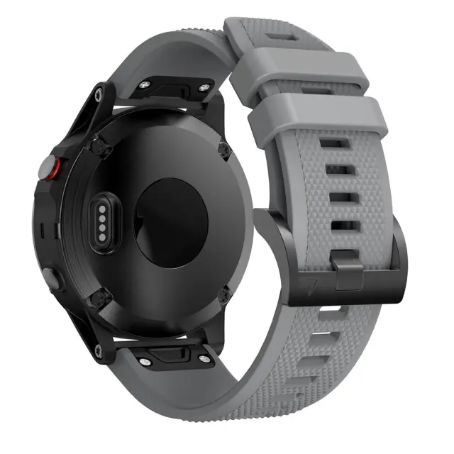 Λουράκι Σιλικόνης Με Μαύρο Κλείσιμο για Garmin Fenix 5/6/6 Pro/7/8/9 (47mm)- Grey OEM