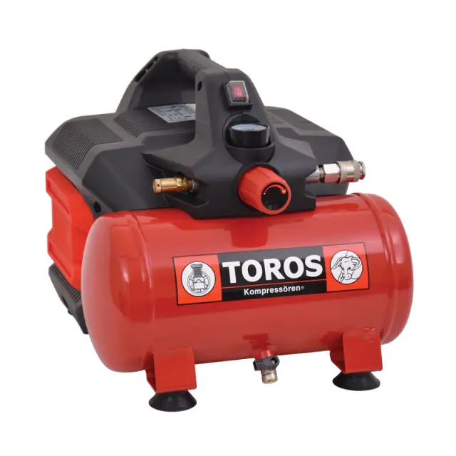 TOROS Αεροσυμπιεστής Μειωμένου Θορύβου 1hp με Αεροφυλάκιο 6lt Oil-free (602046)