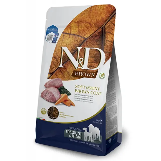 N&D Dog Brown Lamb & Spirulina Αdult Medium & Maxi με Αρνί 7kg