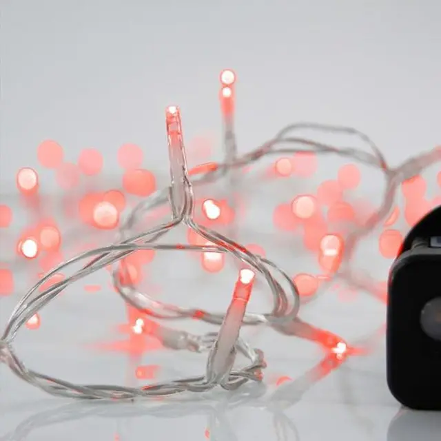 240 LED Με 8 Πρόγραμματα Μετασχηματιστή Προέκταση 300cm Διάφανο Καλώδιο Κόκκινο Φως IP44