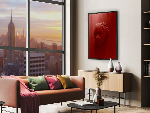 Red Face 302043 πίνακας έργο τέχνης 123x93cm Κόκκινο