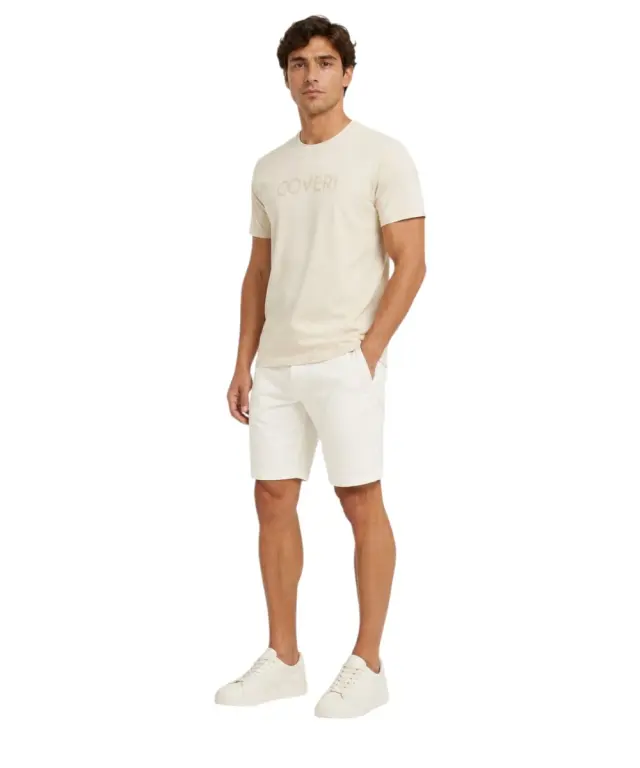 Coveri Moving - Ανδρικό Κοντομάνικο Μπλουζάκι T-Shirt TJ5015-SABBIA Μπεζ 2