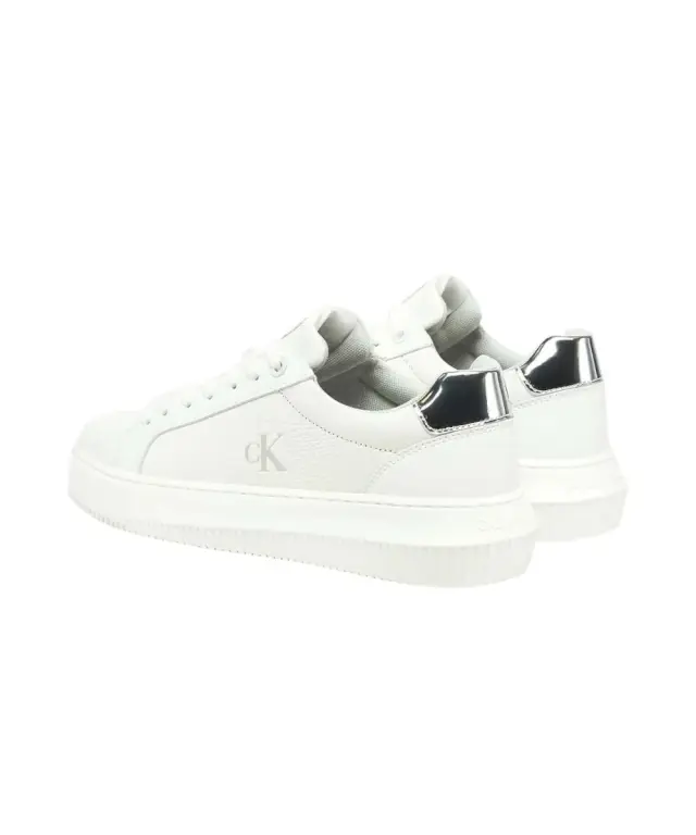Calvin Klein- Γυναικεία Δερμάτινα Sneakers Chunky Cupsole Low Mg YW0YW01769-0LI Λευκό 3